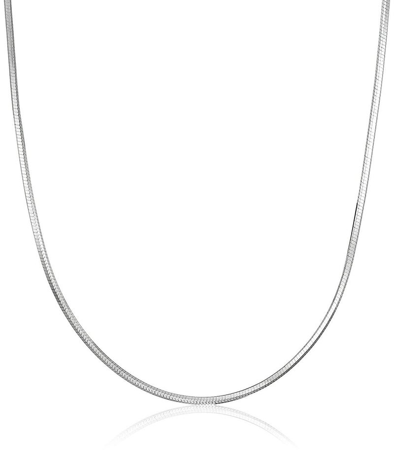 LUHE Silver Women Chain Necklace Sterling Silver 1MM Snake Chain Italian Crafted Long Chain Necklace Thin Lightweight Strong - Lobster Claw Clasp 22 Inches Christmas Gifts for Women - Image 2
